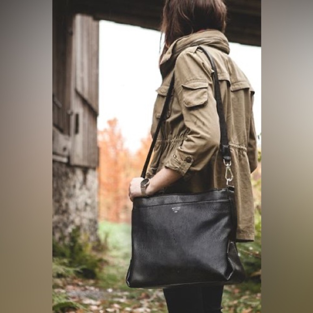 Black Matt & Nat Purse with Silver Hardware bag